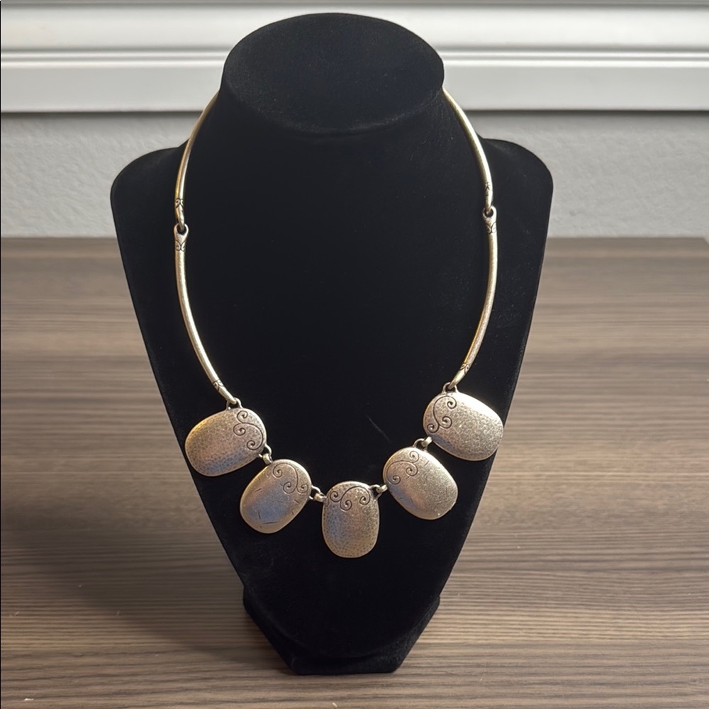 Brighton Natural Elements Brushed Silver Oval Pendants Necklace